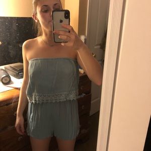 Cotton On Light Blue Strapless Romper